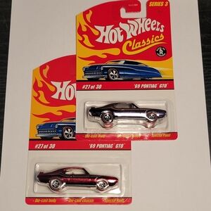 Set of 2 Hot Wheels Classics Series 3 #27 of 30 '69 Pontiac GTO Sealed New